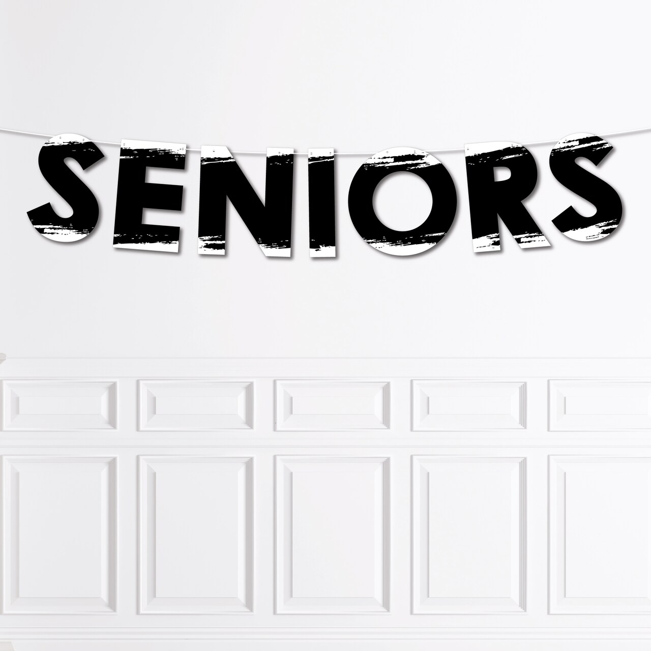Big Dot of Happiness Black and White Senior Night - High School Sports and Graduation Party Decorations - Seniors - Outdoor Letter Banner